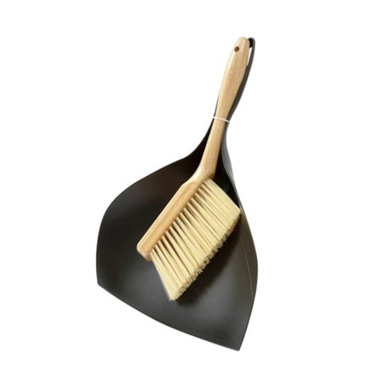 Small Broom Dustpan Set Ergonomic Natural Bamboo Handle Soft Bristles Portable Decorative Mini Broom Kit