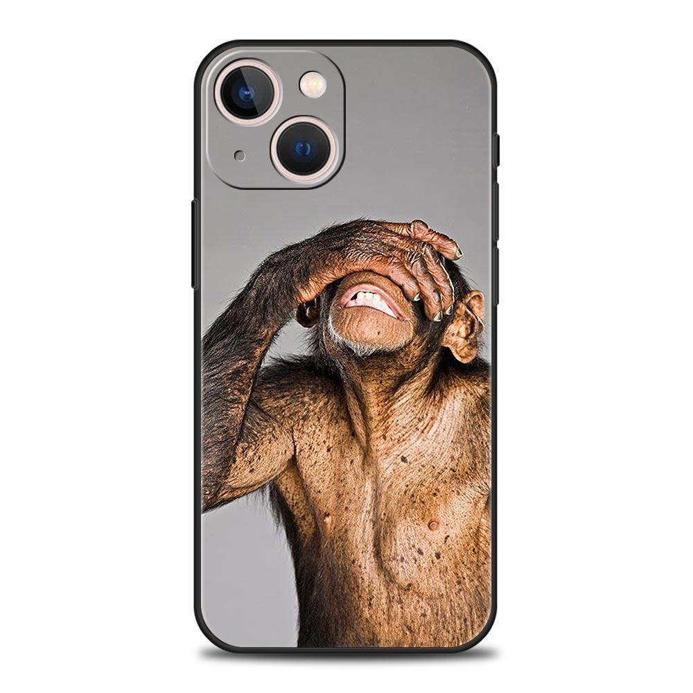 Cute Funny Monkey Phone Case For iPhone 17 16E 15 16 14 13 12 11 Pro Max 7 8 Plus Soft TPU Back Cover