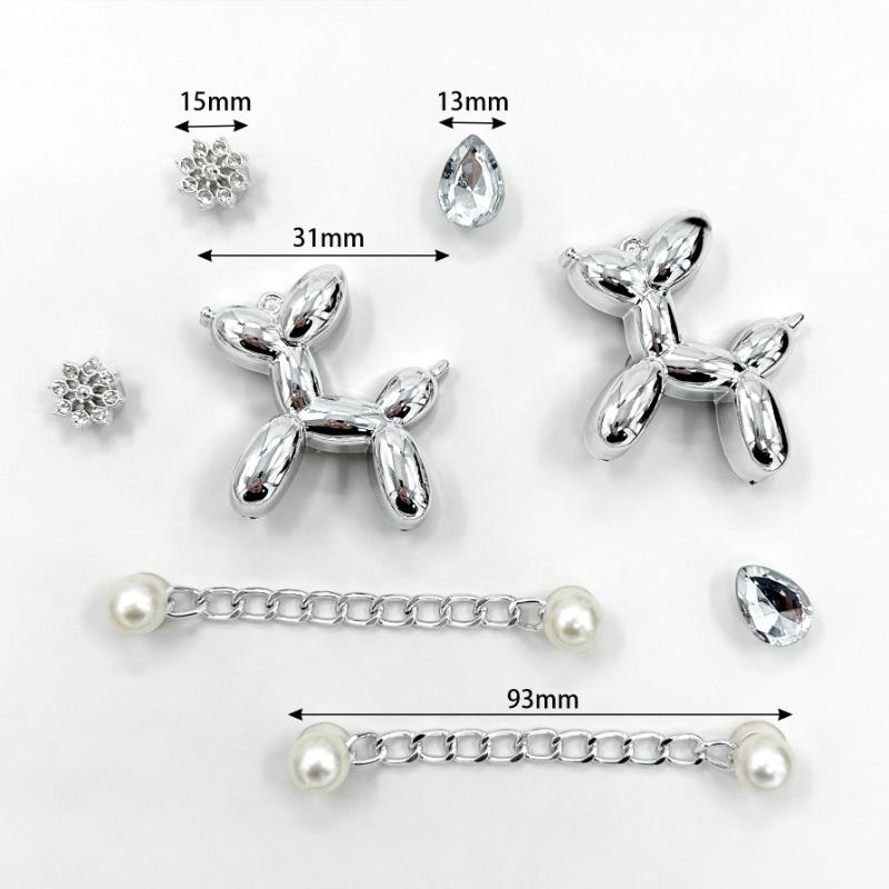 

8 шт. подвеска для обуви Crocs DIY усовершенствованная серебряная бриллиантовая цепочка для обуви украшение пряжка для Croc подвески отверстия обувь аксессуары