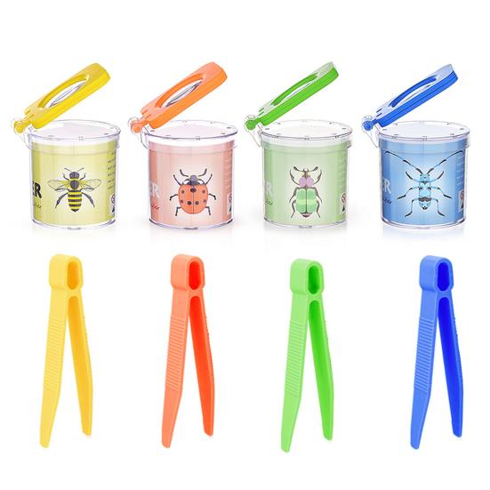 

1 комплект, ловушка для мелких животных с пинцетом, откидная крышка для животных, увеличительная прозрачная коробка, портативная клетка для животных