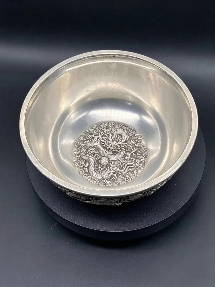 Welcome to shoppingAntique bronze collection / embossed double dragons / silver bowls