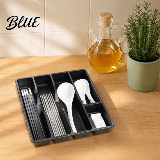 Cutlery Tray for Drawers Drawer Organizer Multi-Compartment Plastic Utensil Tray Space Adjustable Kitchen Saving Durable Storage Home Organizer
