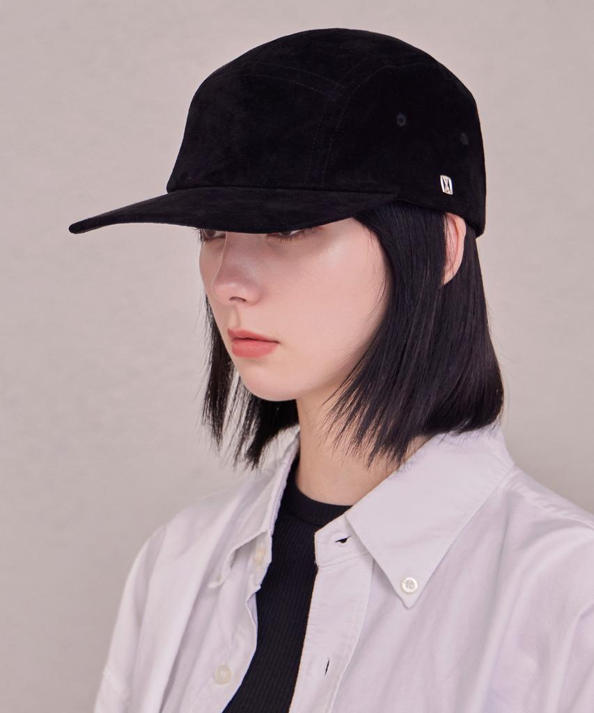 Bajal Va Square Suede Camp Cap Black