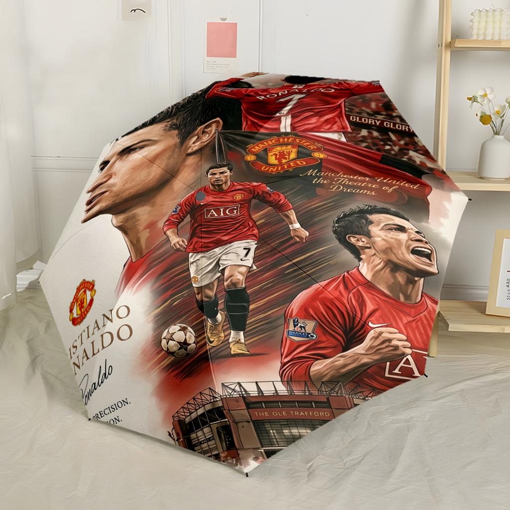 Ronaldo's Manchester Legacy Automatic Umbrella Retractable Design with 8-Rib Durability Lightweight Perfect for Outdoor Adventures