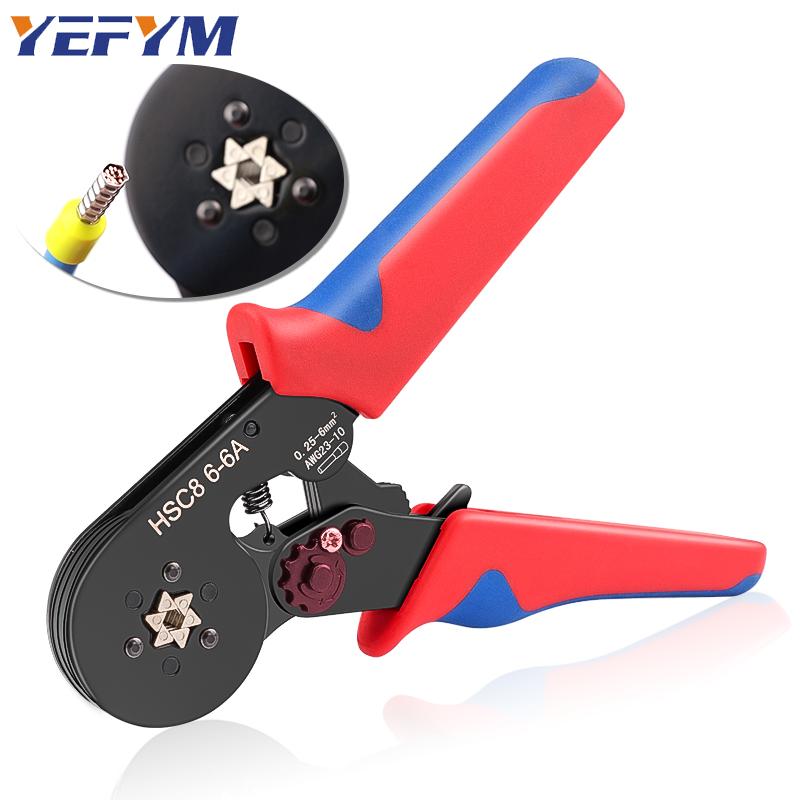 Industrial Grade Tubular Terminal Labor-Saving 6-Sided HSC8 6-6A High Carbon Steel Cold-Pressed Wire Crimpers Needle Ratchet