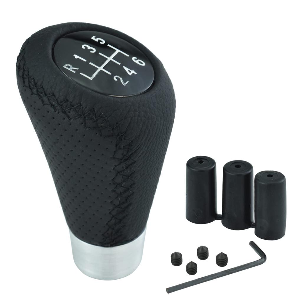 Arenbel 6 Speed Gear Lever Handle PU Shifter Stick Knob Head Manual Automotive Universal Black