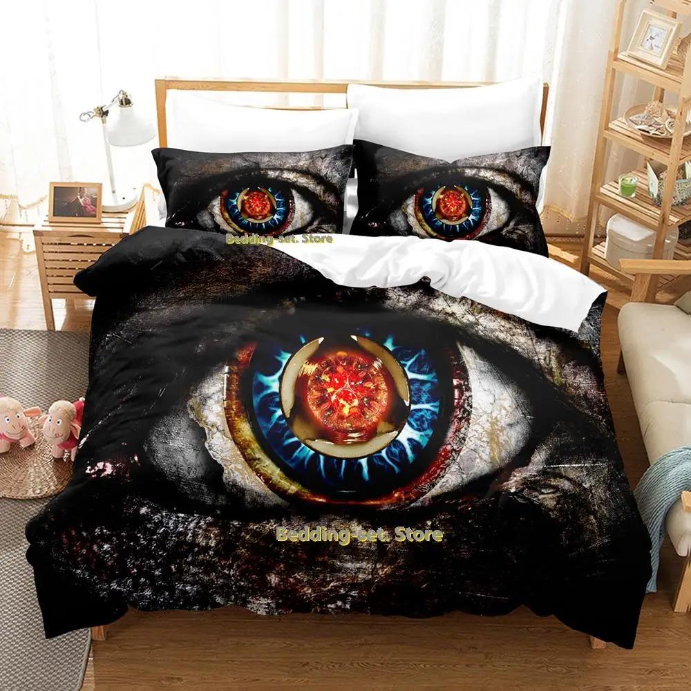 Hip Hop Weltenfresser Galaxie Auge Aquarell Künstlerisches Auge Bettwäscheset Cartoon Anime dreiteiliges Set Erwachsener Kind Schlafzimmer Bettbezugset