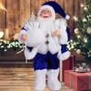 Christmas Santa Doll Decoration 12-Inch Plush Standing Santa Holding Gifts Figure Christmas Party Supplies for Home Desk Bookshelf Windowsill Decor