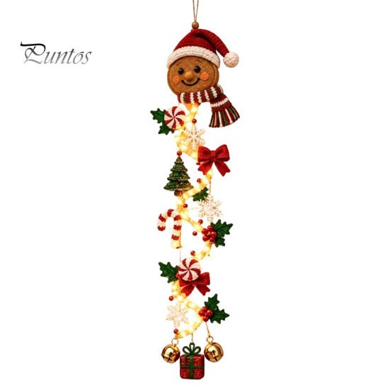 Snowflake Xmas Mantel Accents Glowing Christmas Door Hanger, Crochet Spiral Ornament with LED Lights, Snowman Santa Reindeer Decorative Winter
