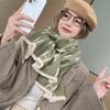 New imitation cashmere scarf women's high-end sense letter carriage short beard fringed scarf light luxury thickened warm shawl