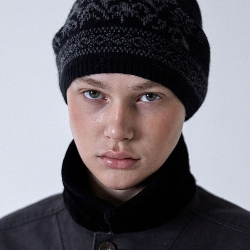 

Шапка бини OGARP Nordic жаккардовая угольная FREE