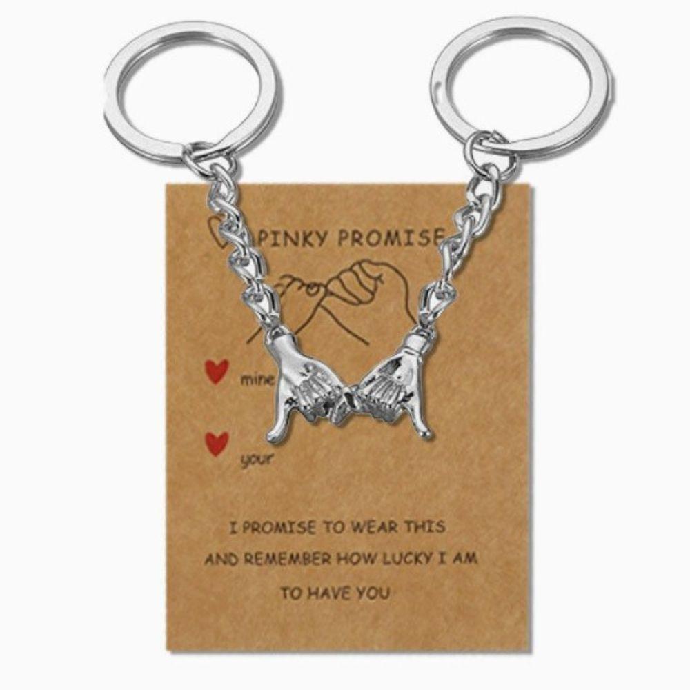 2pcs Creative Finger Key Chains Bag Charm Hand-In-Hand Keychain  New Year Gifts