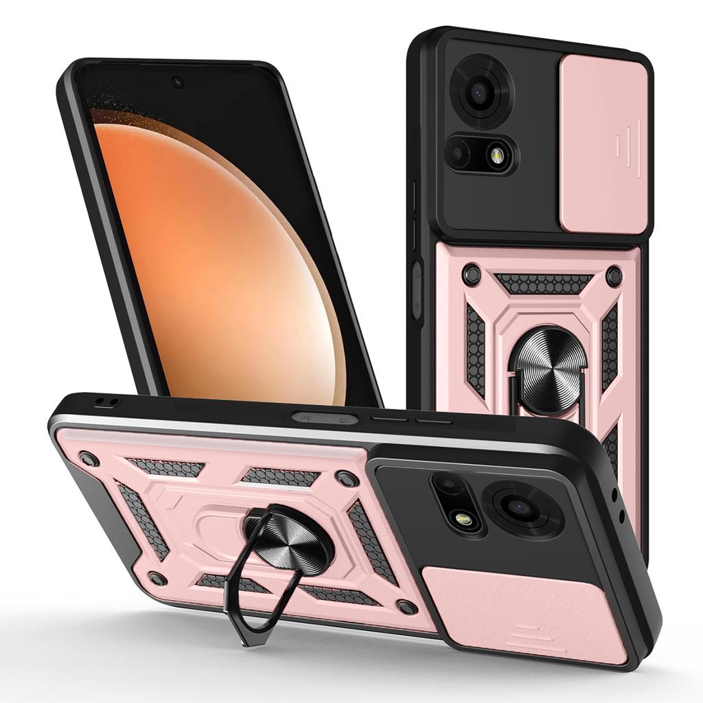 For TCL 50 LE Case with Slide Camera Lid PC+TPU Kickstand Phone Cover