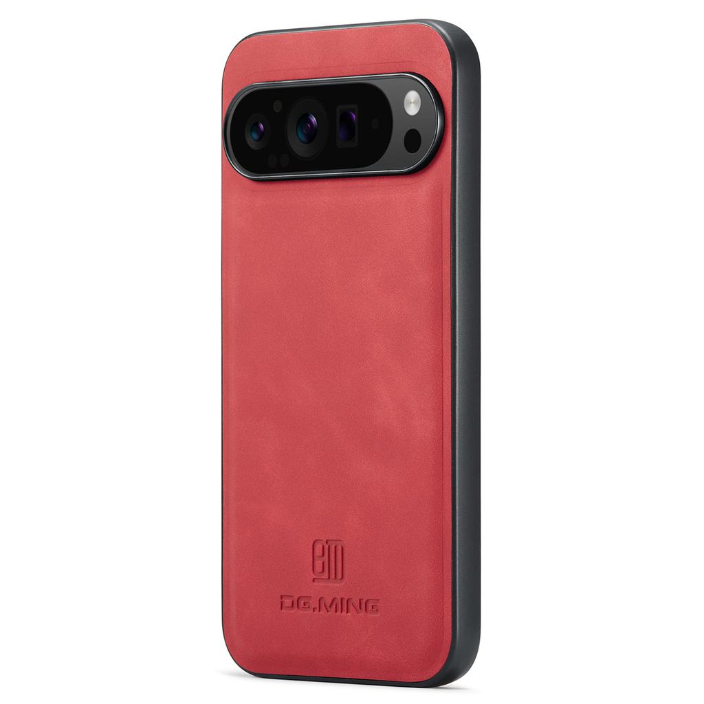 DG.MING For Google Pixel 9 Pro XL Case PU Leather Covered PC+TPU Hybrid Phone Shell