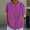 Women's New Loose Lapel Shirt Short Sleeve Cotton Top