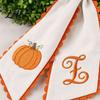 Thanksgiving Door Hanging Decor Halloween Pumpkin Wreath Sash for Fall Front Decor Orange Scalloped Fabric Decorative Scallops Ribbon with