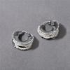 Light Luxury Heavy Industry Silver Texture Circle Pearl Earrings Ear Buckles Niche Design Sense Exaggerated Personality Earrings Women