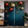 Christmas pine branch printed curtains   pole bag curtains   Christmas decorations   home decorations   room decorations