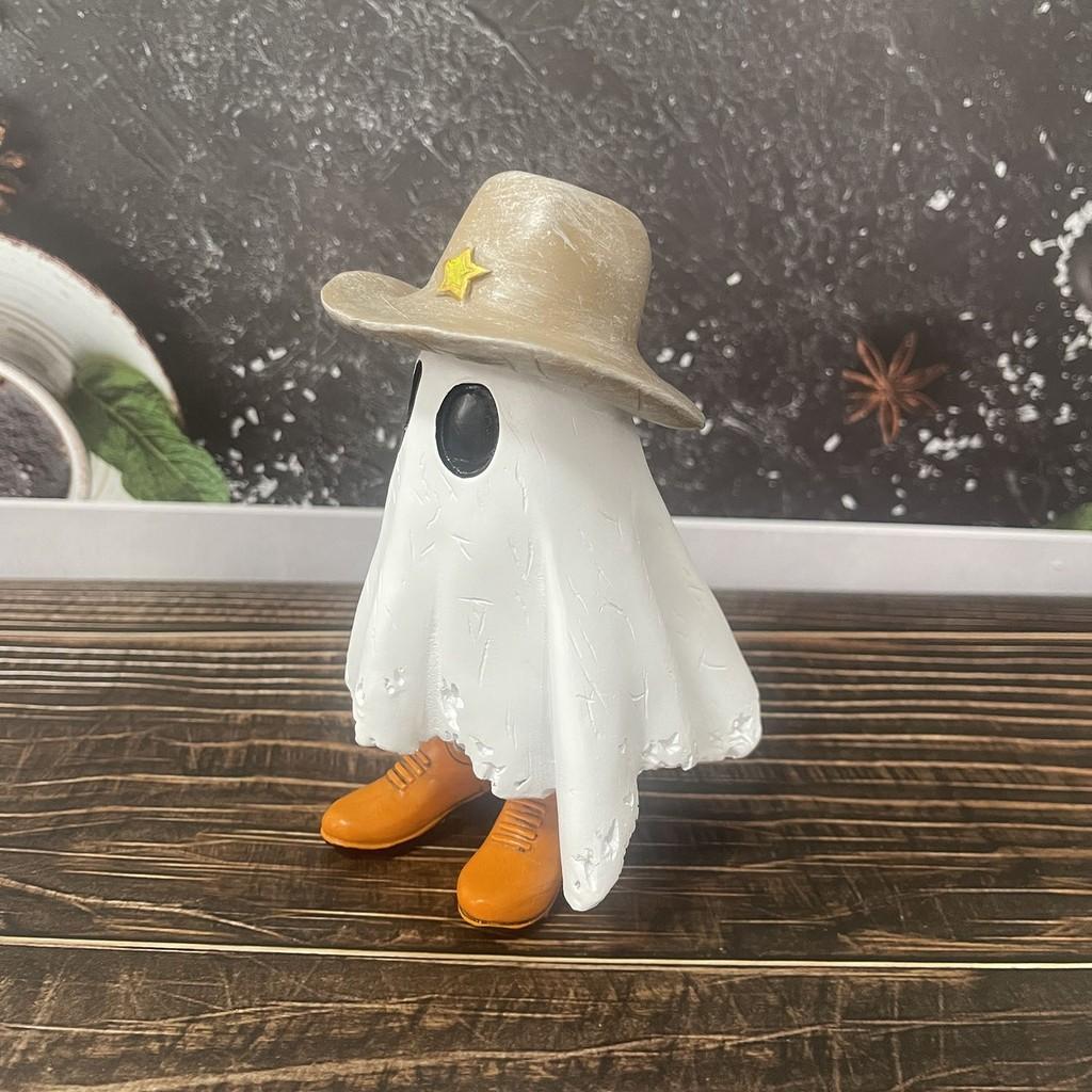 Unique Cowboy Ghost Statue Decorative Resin Figurine Perfect For Halloween Home Decor