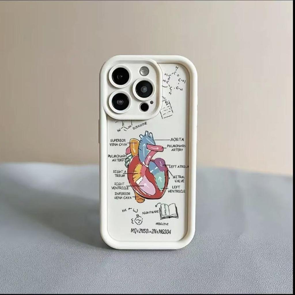 Heart analysis map is suitable for iphone17pro mobile phone case Apple 15 anti-drop 14 foreign trade 16promax new model
