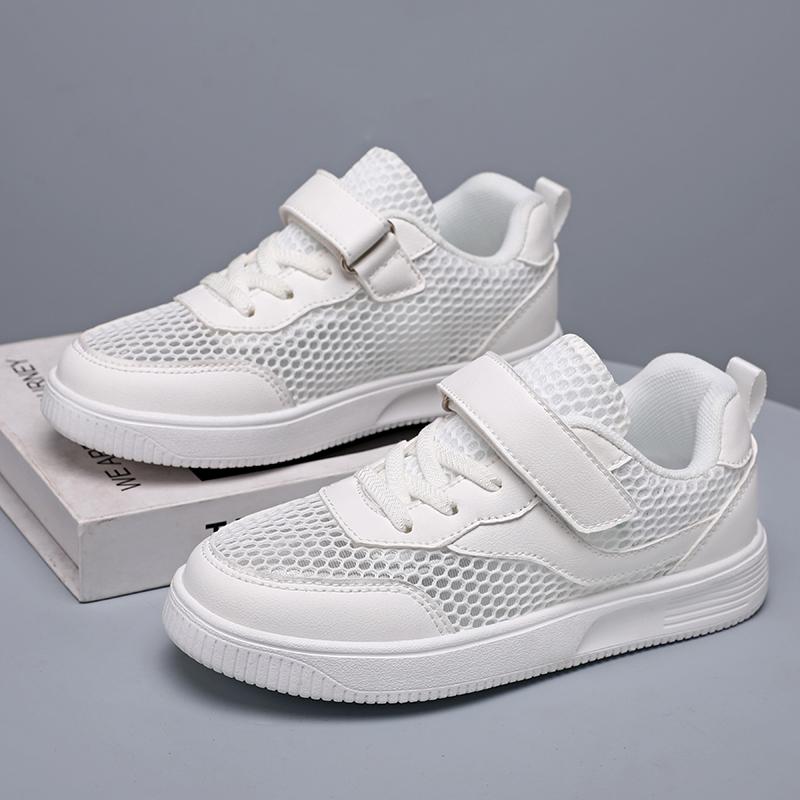 Summer Children's Open-toed, Breathable Casual Shoes for Boys and Girls – White Mesh Shoes Perfect for School Use and Comfortabl