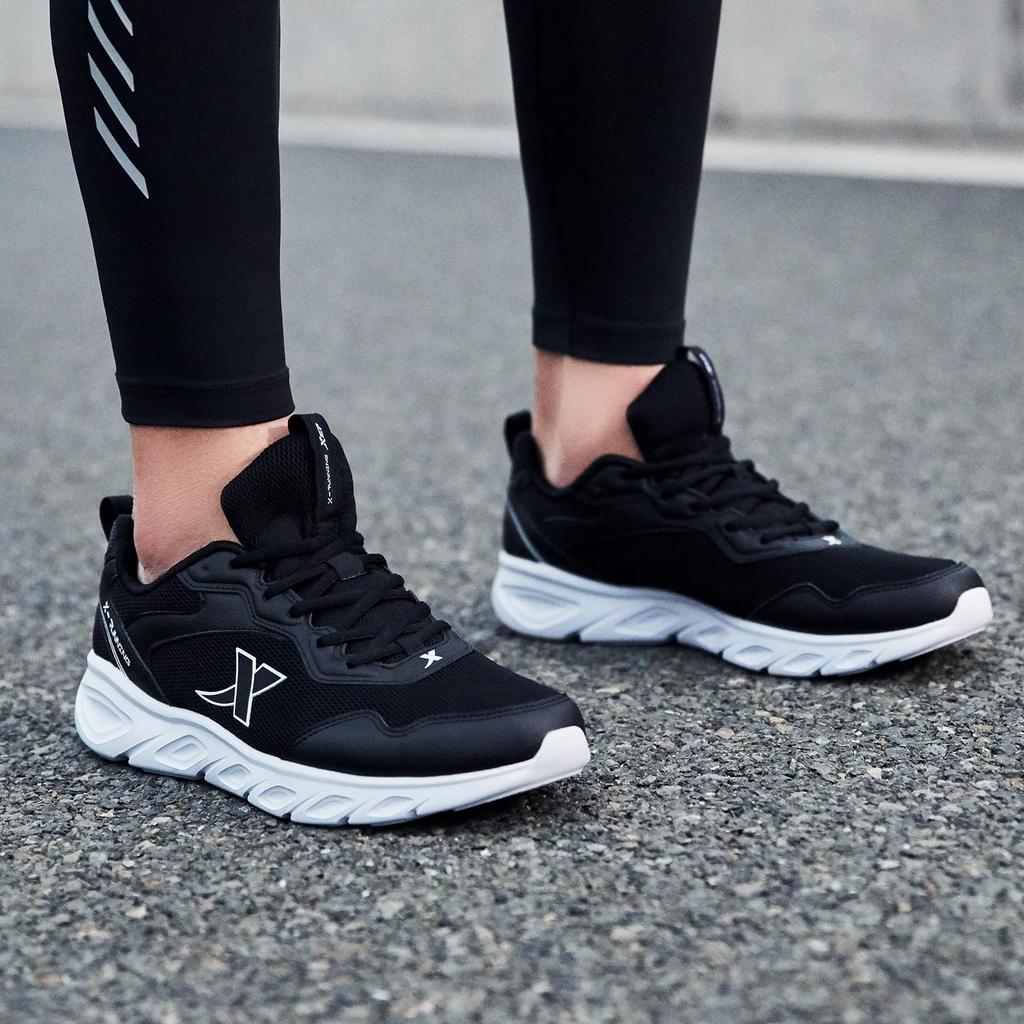 Lightweight Running Shoes for Men Sneakers for Everyday Casual Sports Shoes [XTEP] - Breathable, Cushioned, Commuting, Walking, Wear, Black, Stable,