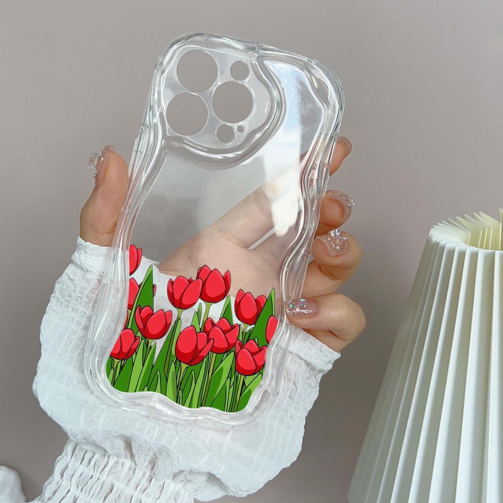 LZ16 Flower Clear Soft Wave Phone Cases for iPhone 15 13 Pro Max 12 Mini 14 8 Plus XS Max XR 6 Protection Back Cover
