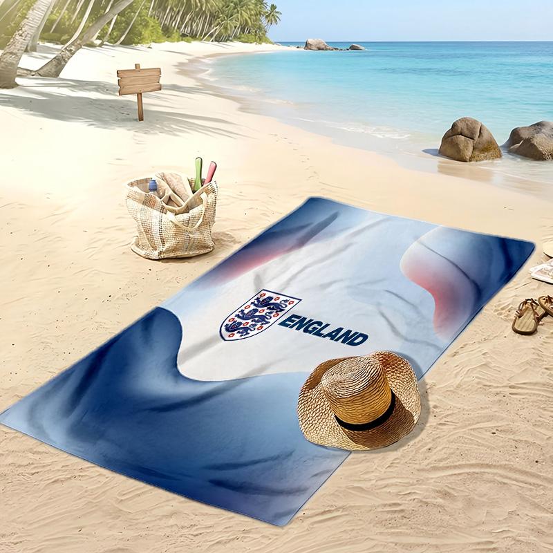 Asciugamano da Spiaggia con Stampa Calcio Inglese Asciugatura Rapida Super Assorbente Morbido Asciugamano da Bagno per Nuoto Spiaggia Viaggio Souvenir Regalo
