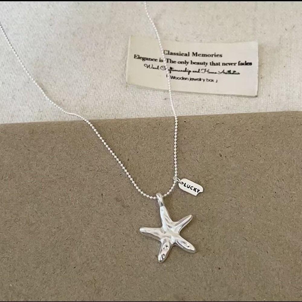 New Boho Starfish Pendant White Imitation Pearl Conch Pendant Beads Seashell Choker Chain Beach