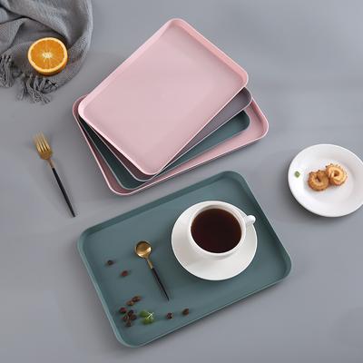 Teetablett, Wohnzimmertasse, Teetassentablett, rechteckige Wassertasse für die Haushaltsküche, Teetassentablett, Wasserobsttablett, nordischer Ins-Kunststoff