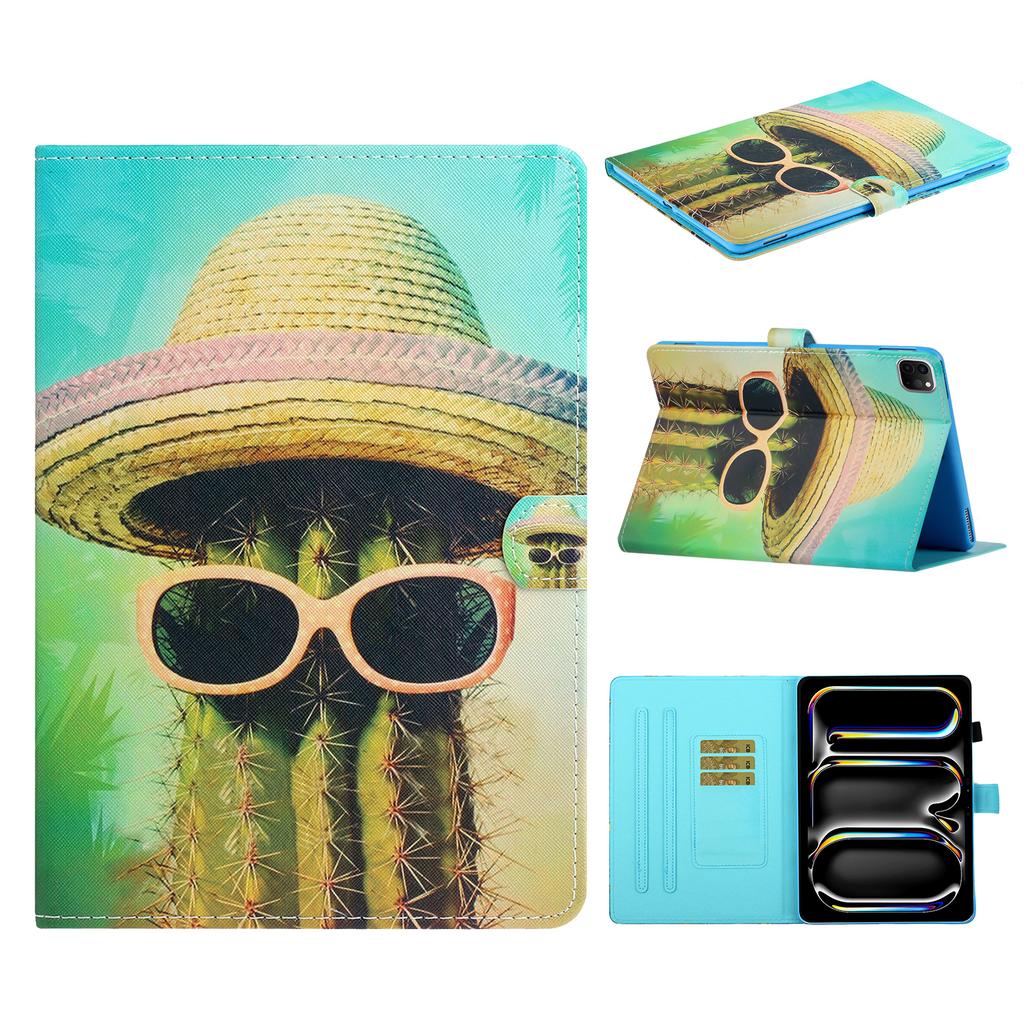 For iPad Pro 11 (2025)/11 (2024) Case Pattern Printed Leather Tablet Cover Stand Pen Holder