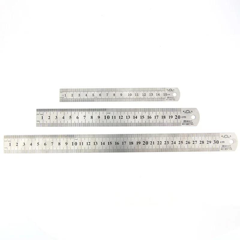 Straightedge Double Side Scale Metal Ruler High Quality Stainless Steel Woodworking Drawing Measuring Tools 0-15/25/30mm