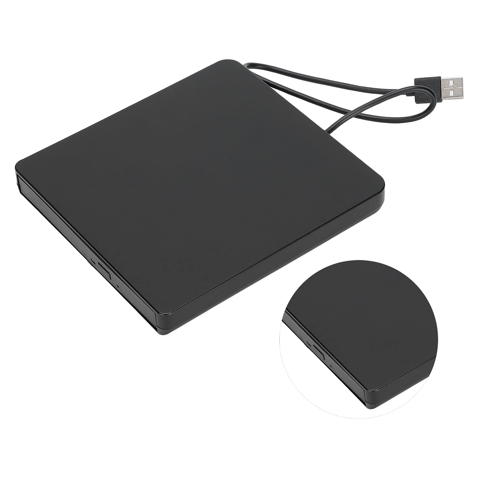 

External DVD Drive Portable DVD Player Plug and Play for X USB2.0 XP/Win10/Vista/7/Linux/OS (Black) чорний