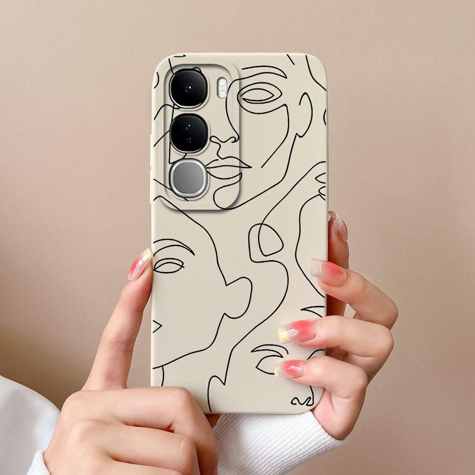 For Vivo V40 Lite V40SE Y200 Y300 Case Simple Heart Liquid Silicone Camera Protection Back Cover For Vivo V 40 Lite V40 SE Funda
