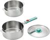 Yokoyama Tsubame-juku No Waza Double-Handled Pot Set (18cm & 20cm) - Stainless Steel, with Lid, Detachable Handles (EJQ-1000)