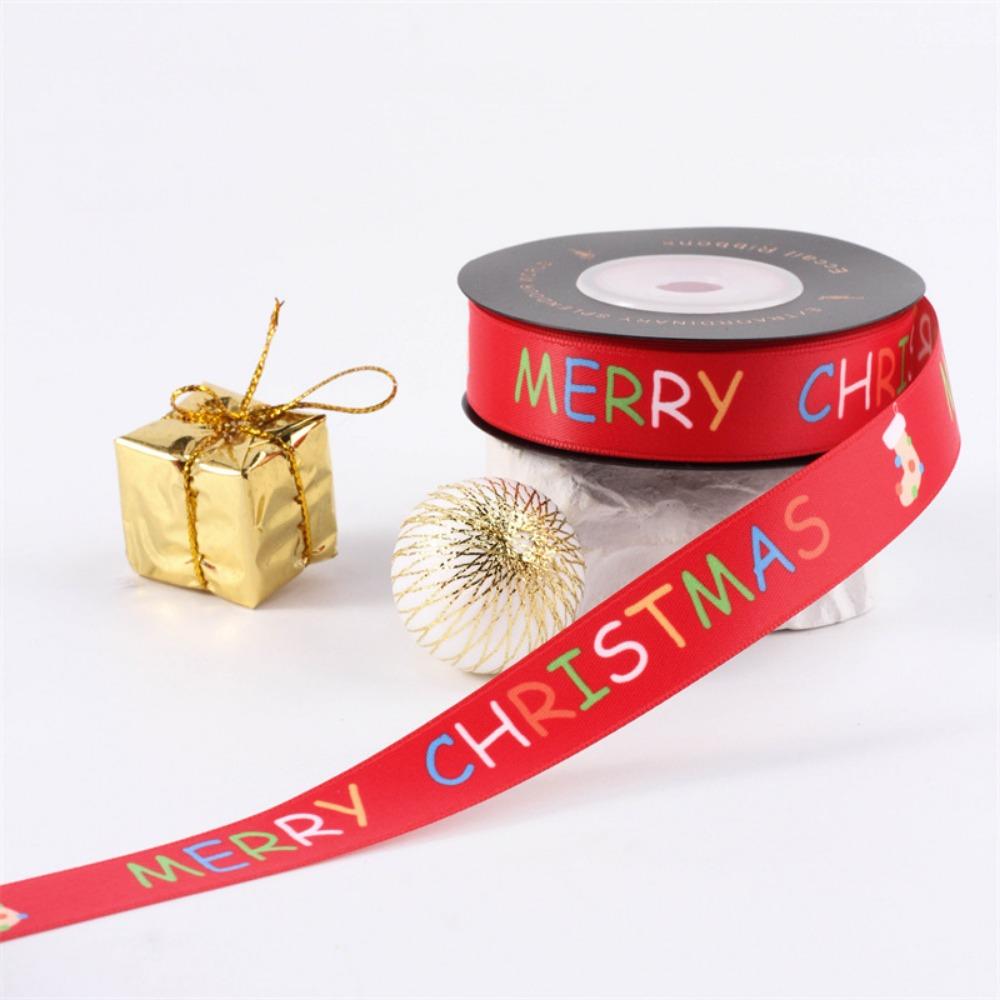 10 Yards/Roll Christmas Series Ribbon Christmas Printed Fabric Craft Ribbon  For Gift Wrapping
