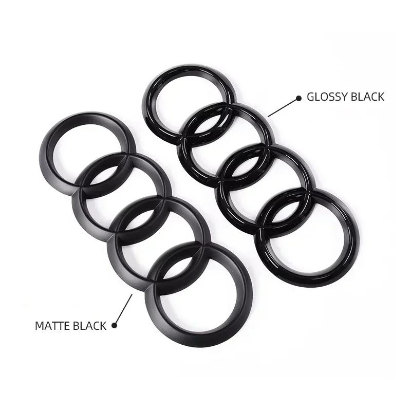 ABS Four Ring Car Logo Cover Front Grille Badge Rear Trunk Emblem Decal For  Audi A3 A4 A5 A6 A7 A8 Q3 Q5 Q7 Q8