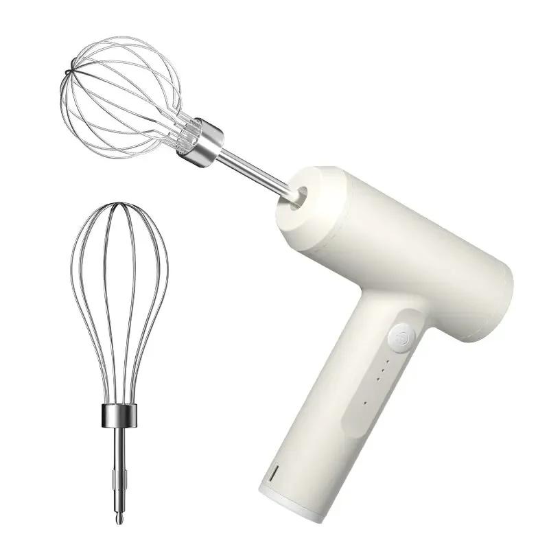 Manual mixer, electric wireless egg beater, semi-automatic household USB charging multi-functional milk foam maker