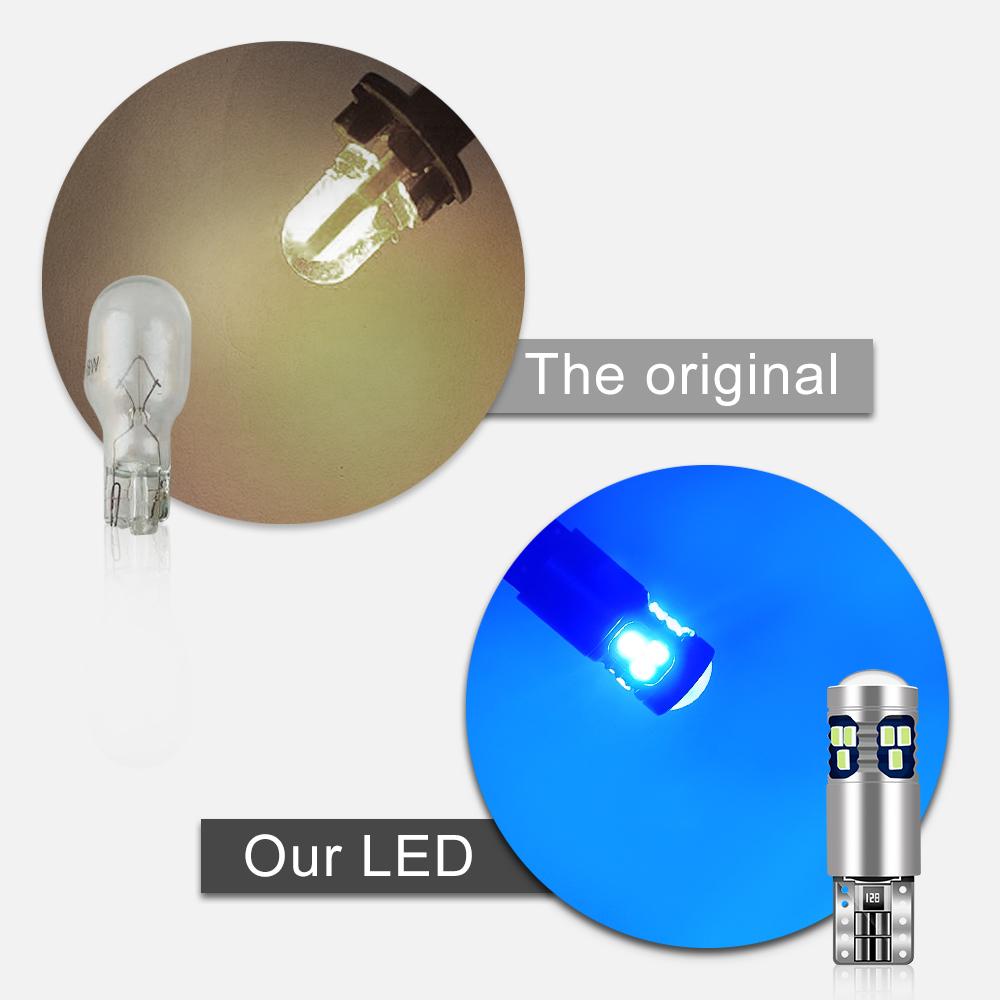 2x Car Signal Lamp T10 W5W Led Canbus Bulbs 18SMD 2014 Chips W5W 168 194 Car Interior Reading Light Wedge Side Lamps 12V