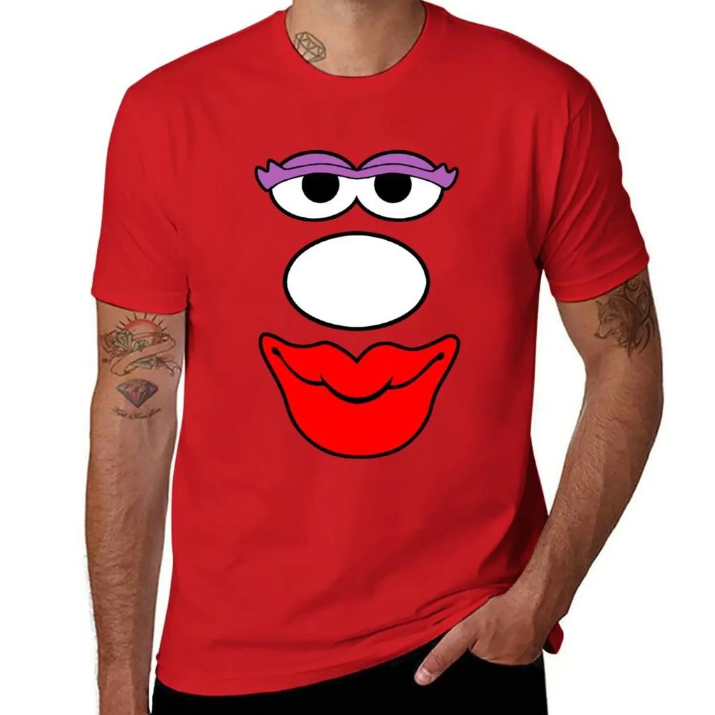 Mrs Potato Head T-Shirt Cute Tops Hippie Clothes Mens Plain T Shirts