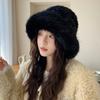 Winter Hat Women's Plush Bucket Hat Fashionable Cold Protection Ear Protection Plush Hat Basin Hat