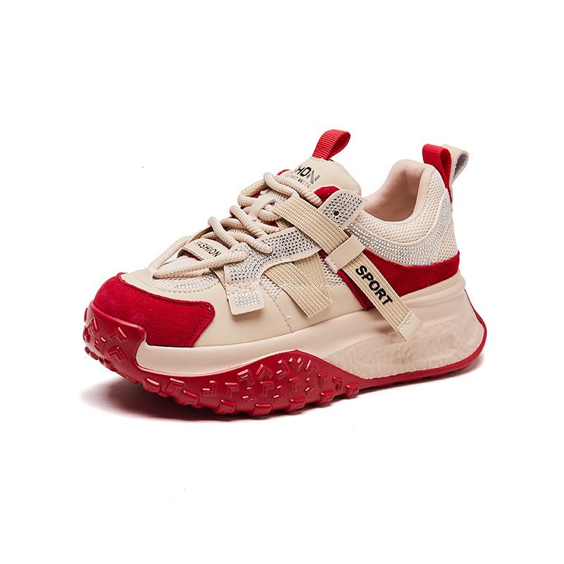 

Новые женские кроссовки, модные спортивные одинарные кроссовки на толстой подошве 40 красный