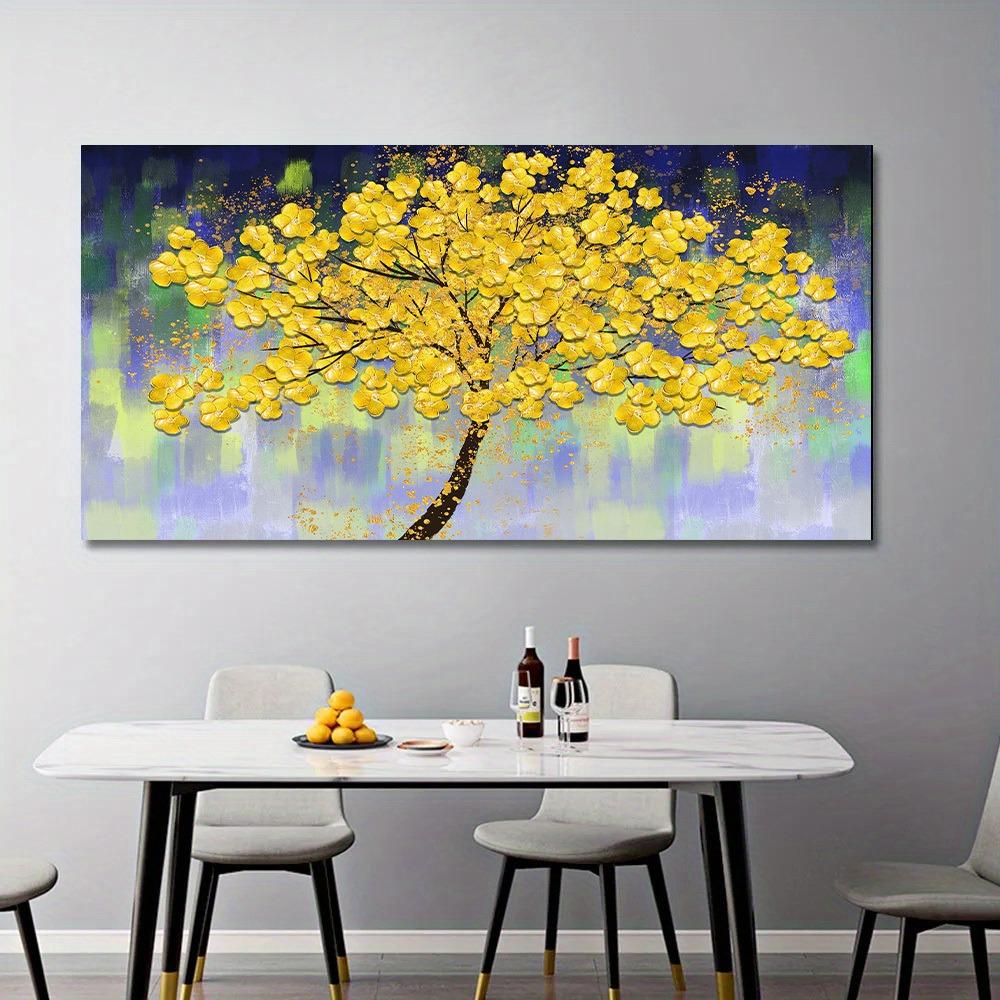 

Абстрактное Золотое Богатое Дерево Денежное Дерево Масляная Живопись на Холсте Постер Современный Пейзаж Настенное Искусство Картина Принт Домашний Декор 20x40cm NoFrame