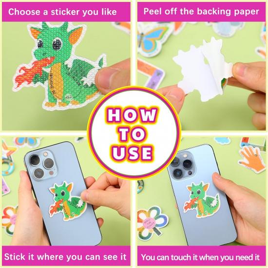 144 Pcs Calm Anxiety Sensory Stickers Textured Sensory Strips Stickers Mindfulness Relief Mental Health Rainbow Apple Animals Anxiety Relief for