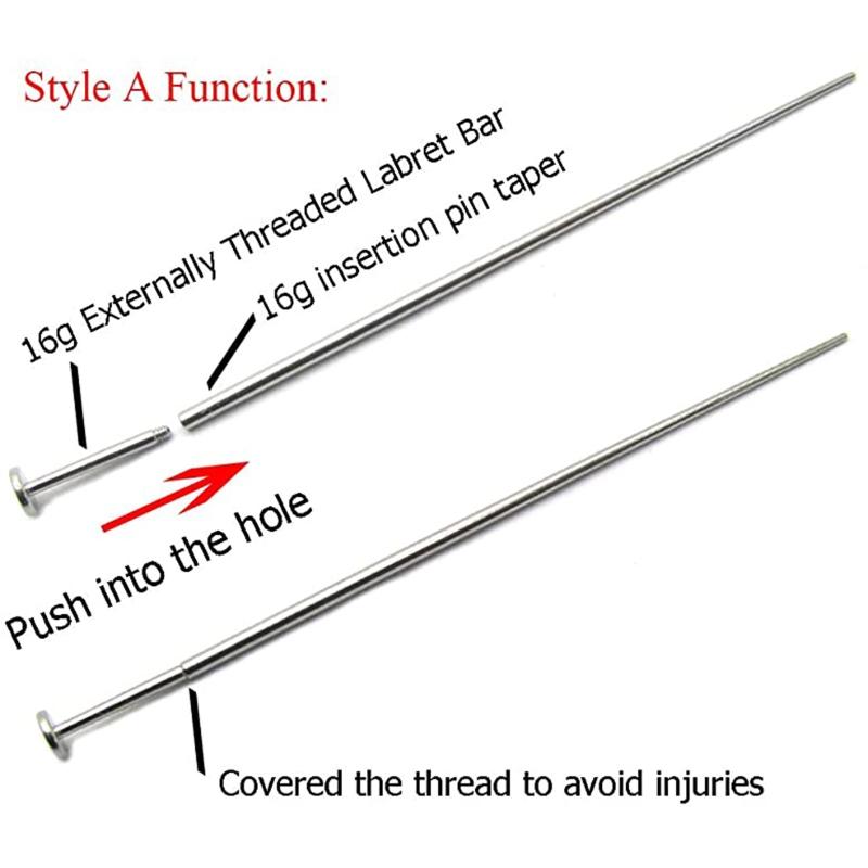Steel Cone Insertion Pin Rod for Ear/nose/navel/nipples/lip/brow Assistant Tool