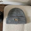 Women'S Dog Embroidered Knitted Beanie Thickened Winter Warm Hat Cold-Proof Fuzzy Lined Beanie For Women New