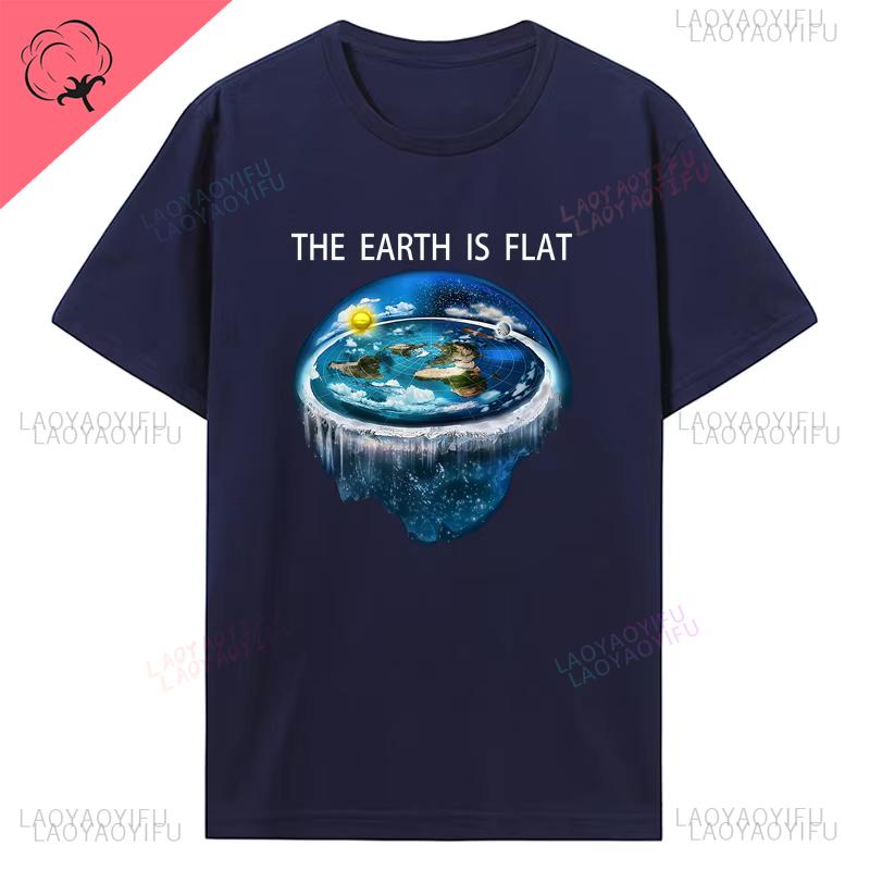 Hot Sale Fashion Flat Earth Oneck Tshirt Earth Is Firmament Sheol Conspiracy New World Printed Casual Tops Hipster Streetwear