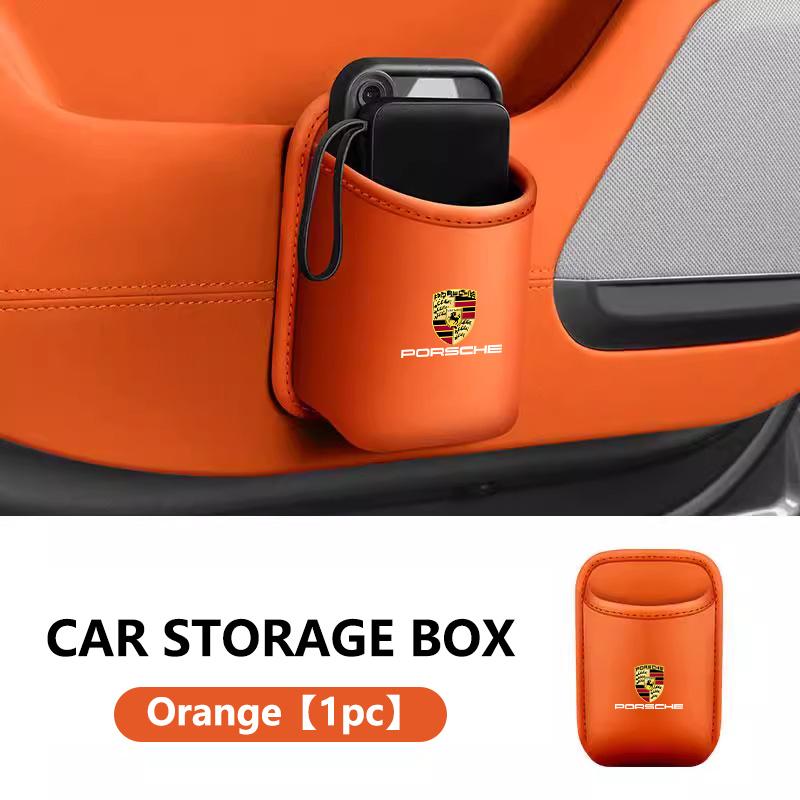 Leather Car Water Cup Storage Box Car Door Water Cup Holder Back Seat Drink Rack For Porsche Cayenne Panamera Macan 911 Cayman