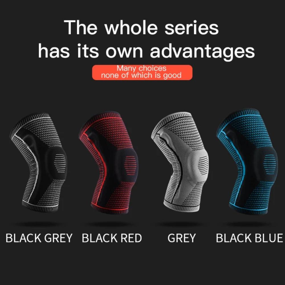 1 Pair Breathable Silicone Knee Pads High Elastic Knee Braces Sports Knee Pads  Basketball