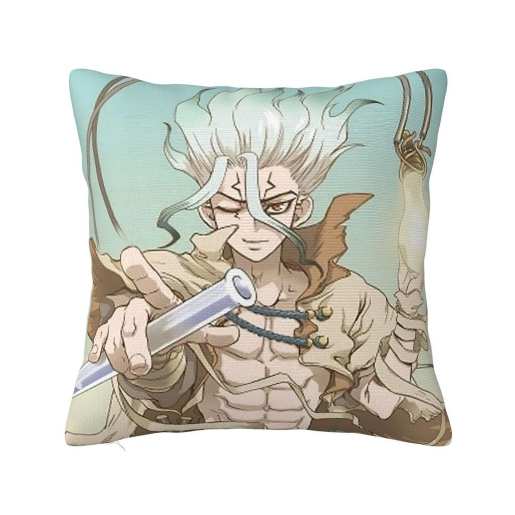 Ishigami Senku Dr Stone Apan Anime Square Pillowcase Cushion Cover Pillow Case Throw Pillow Cover for Home Sofa Living Room